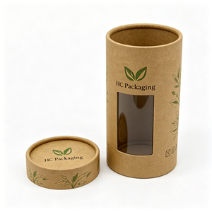 Emballage <span class=keywords><strong>en</strong></span> tube de papier kraft écologique, boîte cylindrique avec fenêtre pour l'emballage de thé biologique, de café, d'aliments, personnalisation OEM ODM, <span class=keywords><strong>grossiste</strong></span> - Product Image 2