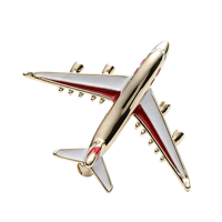 Badge d'aviation personnalisé en alliage de zinc moulé sous pression, épinglette d'avion émaillée, style mignon, vente en gros