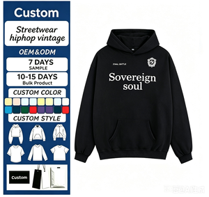 Felpa con Cappuccio a Maniche Lunghe Nera da Uomo, Ricamo con Scritta 'Sovereign Soul', Pullover Casual Minimalista Streetwear - Product Image 1