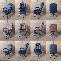 Chaise de bureau ergonomique à dossier haut, pivotante, en cuir, pour le bureau à domicile, chaise de patron robuste en cuir PU