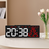 Réveil numérique LED YIDA TIME avec affichage de la date, de la semaine et de la température, double alarme, minuterie de compte à rebours, sortie USB pour la charge