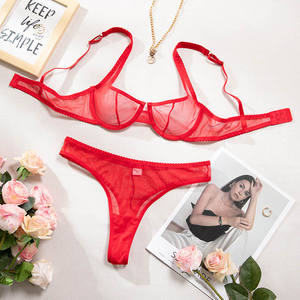 Lencería sexy de leopardo, ropa interior ultra caliente para mujer, Sissy, sujetador transparente de media Copa, conjunto de Tanga, lencería Sexy - Product Image 6