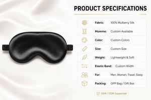 100% Pure Mulberry Silk Custom Best Soild Color <b>Sleep</b> Eye <b>Mask</b> for Comfortable Travel Sleeping - Product Image 4