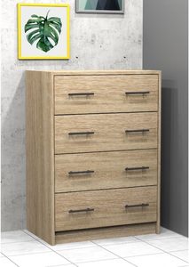 Mueble <span class=keywords><strong>de</strong></span> almacenamiento con 4 cajones, cómoda, roble Sonoma claro - Product Image 2