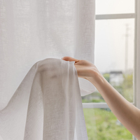American Vintage South French Linen Cream White Curtains New Home Semi-Blackout Fabric Valances for Living Room