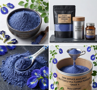 Groothandelsprijs Natuurlijk Wateroplosbaar Blauw Vlindererwtenbloem Poeder Voedingsmiddelkwaliteit Blauw Erwtenbloem Extract Fles 100%