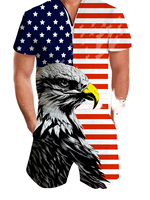 Ensemble short et t-shirt coloré patchwork élégant pour homme – Confortable, respirant, avec demi-fermeture éclair, idéal pour l'été