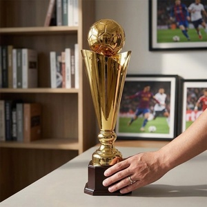 Trofeo in Metallo Dorato con Sfera in Cima (Calcio/Pallacanestro/Pallavolo), Coppa Premio per Campionati Sportivi, Trofeo Personalizzabile per Leghe - Product Image 6