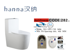 Hiện đại trắng một mảnh kéo dài nhà vệ sinh bát giấu Tank Siphon Đỏ bừng sứ sàn phòng tắm gắn <span class=keywords><strong>commode</strong></span> cho khách sạn - Product Image 4