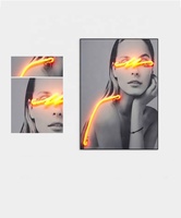 JZ Decorazione Casa, Luce LED Decorativa, Stampa Illuminata su Tela, Poster Artistico, Dipinto 3D con LED
