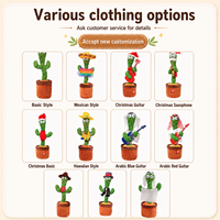 Cactus en peluche électrique populaire, chantant, parlant et enregistrant, jouet interactif amusant pour enfants