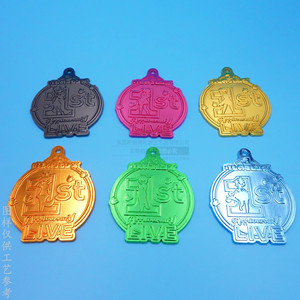 Etiquetas Colgantes Metálicas Estilo Anime, de Aleación de Zinc, Redondas, con Grabado en Relieve, para Llaveros y Joyería, Color Personalizado - Product Image 1