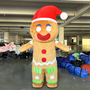 Navidad inflable <span class=keywords><strong>Gingerbread</strong></span> <span class=keywords><strong>Man</strong></span> mascota disfraz personaje de dibujos animados para adultos - Product Image 1