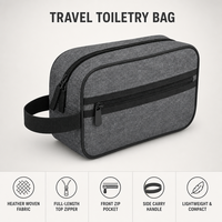 Trousse de Toilette/Maquillage Personnalisée en Polyester Couleur Unie Royal Fair avec Fermeture Éclair – Trousse de Voyage de Haute Qualité pour Salle de Bain et Utilisation Extérieure