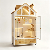 Maison pour chat en contreplaqué de luxe à 2 niveaux avec enclos pour litière, villa spacieuse pour chat d'intérieur, idéale pour plusieurs chats