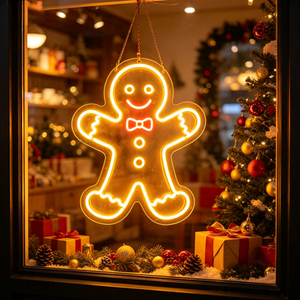 Décorations murales en acrylique LED avec lumières néon Joyeux Noël, motif arbre, montage mural, IP65, 2700K, blanc chaud, décoration de fête - Product Image 3