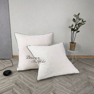 Envío Gratis: Fundas de Almohada Decorativas Cuadradas de Lino Natural de Lujo para Hotel, 26''x26'', Paquete de 2, Color Sólido - Product Image 3