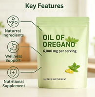 Gélules d'huile d'origan 180/300 unités avec huile de nigelle, complément bien-être quotidien, sans OGM, sans gluten
