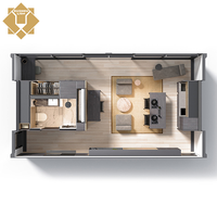 Maison conteneur pliable préfabriquée 20 pieds – Kits de maisons conteneurs préfabriquées en acier, prêts à être expédiés pour l'extérieur