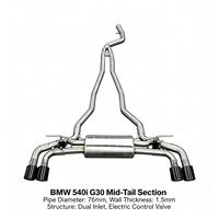 Échappement de performance TLS en stock pour BMW 540i G30/G31/G38 B58 3.0T en acier inoxydable 304 avec soupapes, accessoires auto, système Catback