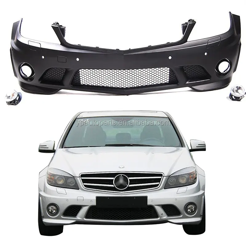 Accessoires de voiture de Conversion de Facelift PP matériau du kit de carrosserie pare-chocs avant pour Mercedes W204 C63 2008-2010y