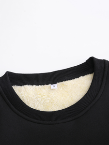 Suéter <span class=keywords><strong>de</strong></span> lana <span class=keywords><strong>de</strong></span> gran tamaño para mujer con logotipo personalizado <span class=keywords><strong>de</strong></span> alta calidad, <span class=keywords><strong>Sudadera</strong></span> con capucha <span class=keywords><strong>de</strong></span> cuello redondo para técnica bordada <span class=keywords><strong>de</strong></span> invierno - Product Image 4