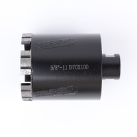 Foret diamanté de 35-100 mm avec corps brasé sous vide, segment diamanté soudé au laser pour machine de forage à noyau