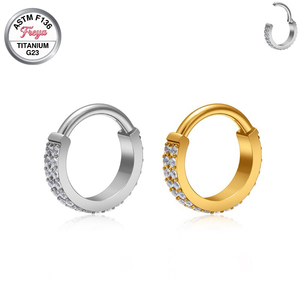 Anneau de nez en titane G23 ASTM F136 avec zircon, anneau de septum de qualité implantable, clou clicker, boucles d'oreilles, anneaux Daith et <span class=keywords><strong>Helix</strong></span>, bijoux de <span class=keywords><strong>piercing</strong></span> corporel - Product Image 3