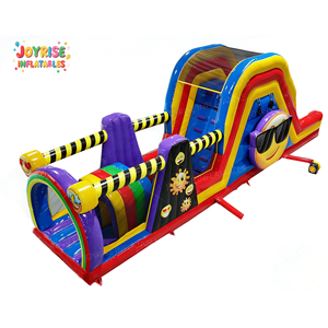 Pista <span class=keywords><strong>de</strong></span> Obstáculos Inflable <span class=keywords><strong>de</strong></span> PVC Comercial con Diseño <span class=keywords><strong>de</strong></span> Cara Sonriente para Niños y Adultos, con Soplador, para Eventos al Aire Libre - Product Image 3