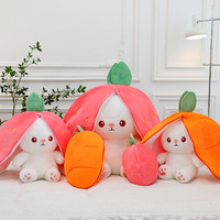 Peluche lapin à thème fruité, best-seller transfrontalier, poupée lapin fraise carotte, oreiller en coton PP, disponible en plusieurs tailles