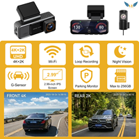 Caméra embarquée VIEVGUARB T10E double objectif vision nocturne capteur G moniteur de stationnement enregistrement en boucle contrôle par application 4K 2K WiFi