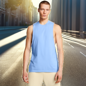 Débardeur de sport tricoté sur mesure, respirant et à séchage rapide, couleur unie, sans manches, pour homme - Product Image 2