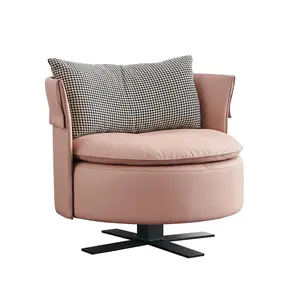 Yeni tasarım mobilya oturma odası döner rahatlatıcı Metal bacaklar tembel modern tarzı koltuk kol sandalye lüks tek kanepe
