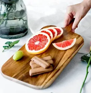 Sustainable Acacia Wood Cutting Board Indoor and Outdoor Pizza Board Stocked Rectangle Wood Cutting Boards