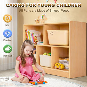 Armoire de <span class=keywords><strong>rangement</strong></span> en bois Montessori préscolaire pour la maternelle étagère d'angle multi-bibliothèque pour le salon scolaire pour la garderie - Product Image 2