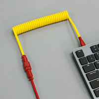 Câble USB C enroulé pour clavier de jeu, câble de clavier mécanique à double gaine avec aviateur métallique détachable, USB-C vers USB-A