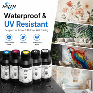 Encre UV <span class=keywords><strong>Faith</strong></span> 500ml 5 couleurs pour impression 3D murale et au sol, compatible avec les imprimantes Epson Dx7 Dx10 XP600 TX800 I3200 I1600 pour machines d'impression murale - Product Image 2