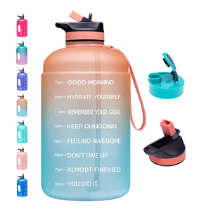 Bouteille de fitness anti-fuites, en Tritan, rose, large, 1 tonne, avec 2 couvercles, sans BPA - Product Image 3