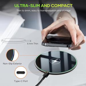 Cargador Inalámbrico de 15W para iPhone 16 15 14 13 12 Pro Max y Airpods 4 <span class=keywords><strong>3</strong></span>, Cargadores Inalámbricos Rápidos para Samsung Galaxy S24 S23 Ultra - Product Image 3