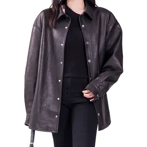  Chaqueta de cuero de piel sintética para mujer, abrigo de lana  gruesa de invierno, chaquetas de motocicleta vintage de ante, Negro - :  Ropa, Zapatos y Joyería