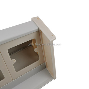 Chất lượng cao nhựa trắng 3 phần phích cắm tường Ổ cắm ổ cắm Trunking Cáp máy tính để bàn <span class=keywords><strong>Grommet</strong></span> hộp - Product Image 3