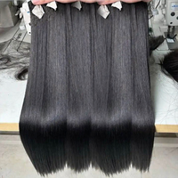 Lot de Cheveux Humains Bruts Alignés Naturellement, Non Traités, Provenant d'un Donneur Unique, Tissage Vietnamien Lisse Comme un Os, Vente en Gros