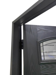 Puerta de <span class=keywords><strong>Entrada</strong></span> Moderna Impermeable de Fibra de Vidrio Precolgada de 36*80 Pulgadas con Acabado Pintado en Gris y Diseño de Vidrio, Gran Venta <span class=keywords><strong>2022</strong></span> - Product Image 2
