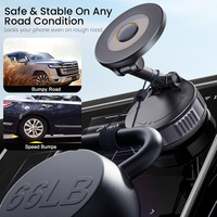 Pemegang Ponsel Magnetik untuk Mobil, Dudukan Ponsel di Mobil, Pemegang Handphone untuk Mobil, Putaran 360 Derajat, Vakum Hisap, Dashboard, Kaca Depan, Meja, Gym