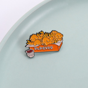 Pin de Solapa de Metal con Diseño de Animal de Dibujos Animados Kawaii, Broche de Esmalte Suave con Diseño de Comida de Dibujos Animados, Perrito, Palomitas de Maíz - Product Image 5