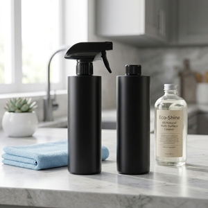 Bouteille pulvérisateur vide en HDPE noir de 500 ml avec gâchette, rechargeable, pour cuisine, salle de bain, nettoyage de voiture – Bouteille pulvérisateur en plastique vide - Product Image 2