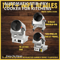 Machine de cuisson automatique pour wok de cuisine commerciale, cuiseur à cylindre rotatif électrique en acier inoxydable, facile à nettoyer pour les restaurants