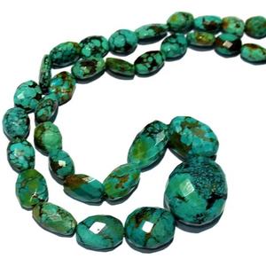 Perles de turquoise verte naturelle de qualité AAA + perles à facettes en vrac pour la fabrication de bijoux - Product Image 3