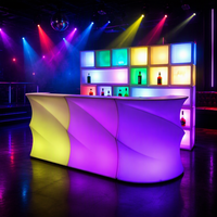 Comptoir de bar lumineux à LED en polyéthylène rotomoulé, 110 cm, avec contrôle de 16 couleurs pour salon, boîte de nuit, événement, fête