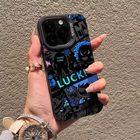 Coque de téléphone antichoc style graffiti pour garçons, compatible avec les modèles 14/15/16/17 Pro Max, design artistique à thème alphabétique